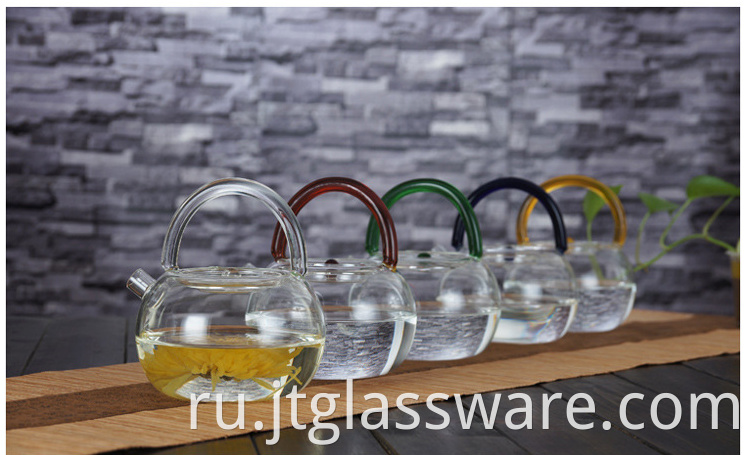 colorful glass water teapot
